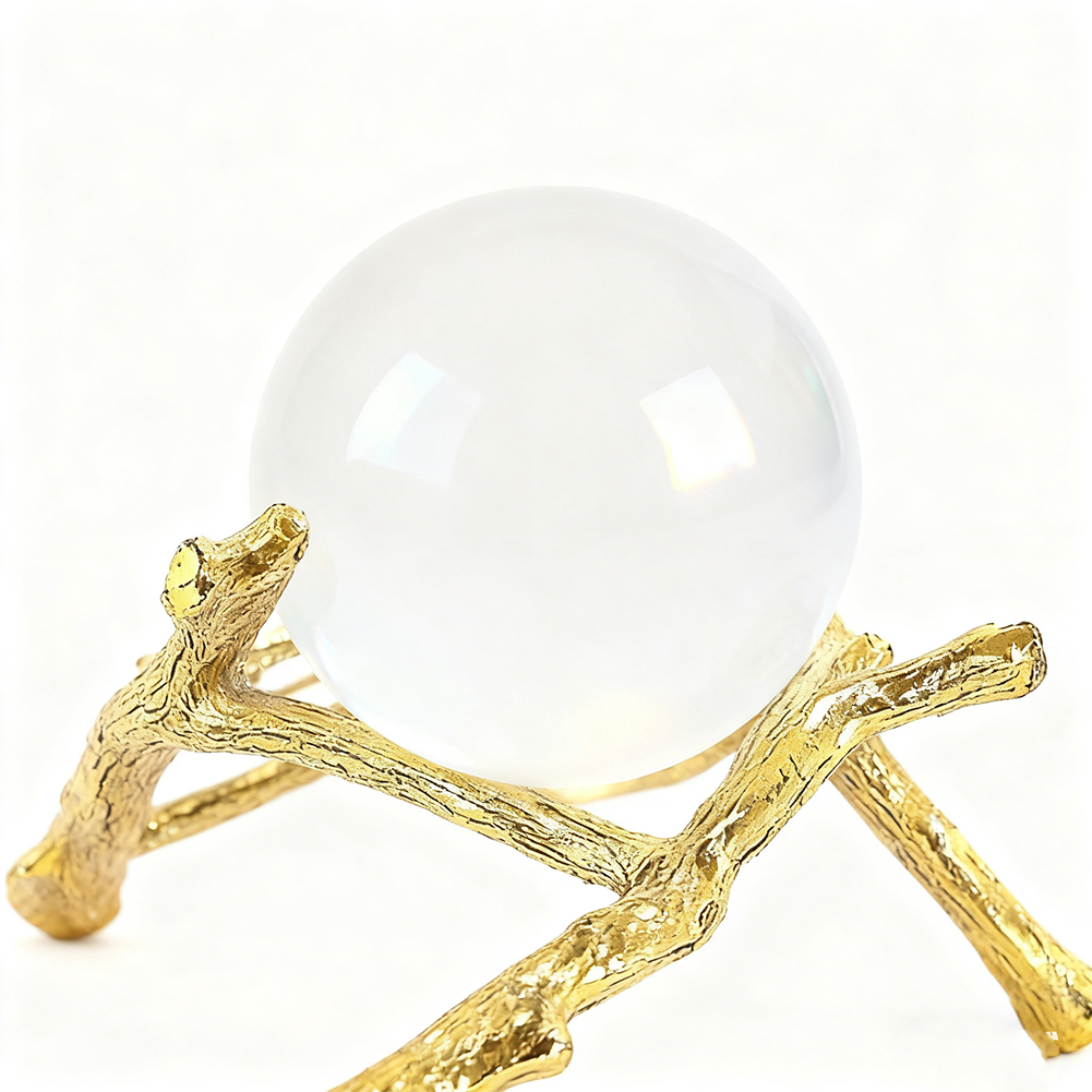 Lens Ball Crystal - Metal Branch Crystal Ball Display Stand