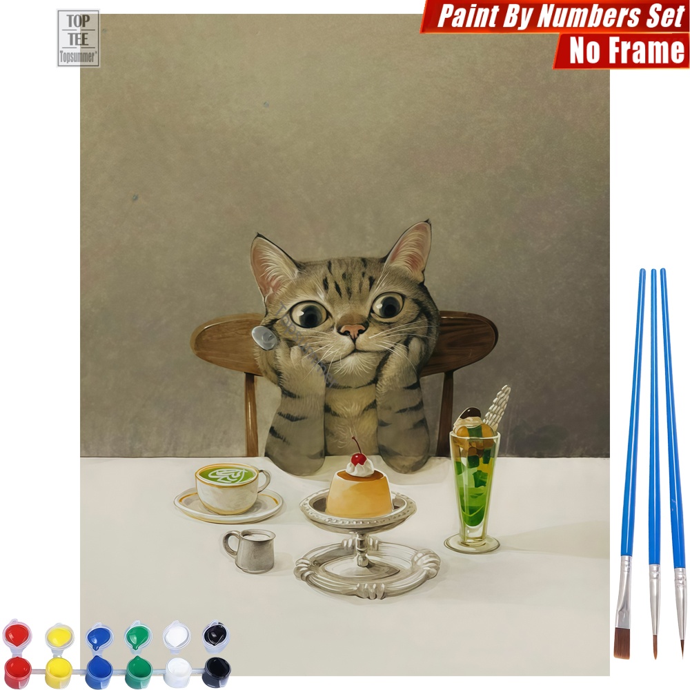 Photography Desk - 1pc frameless Tabby Cat Desserts DIY