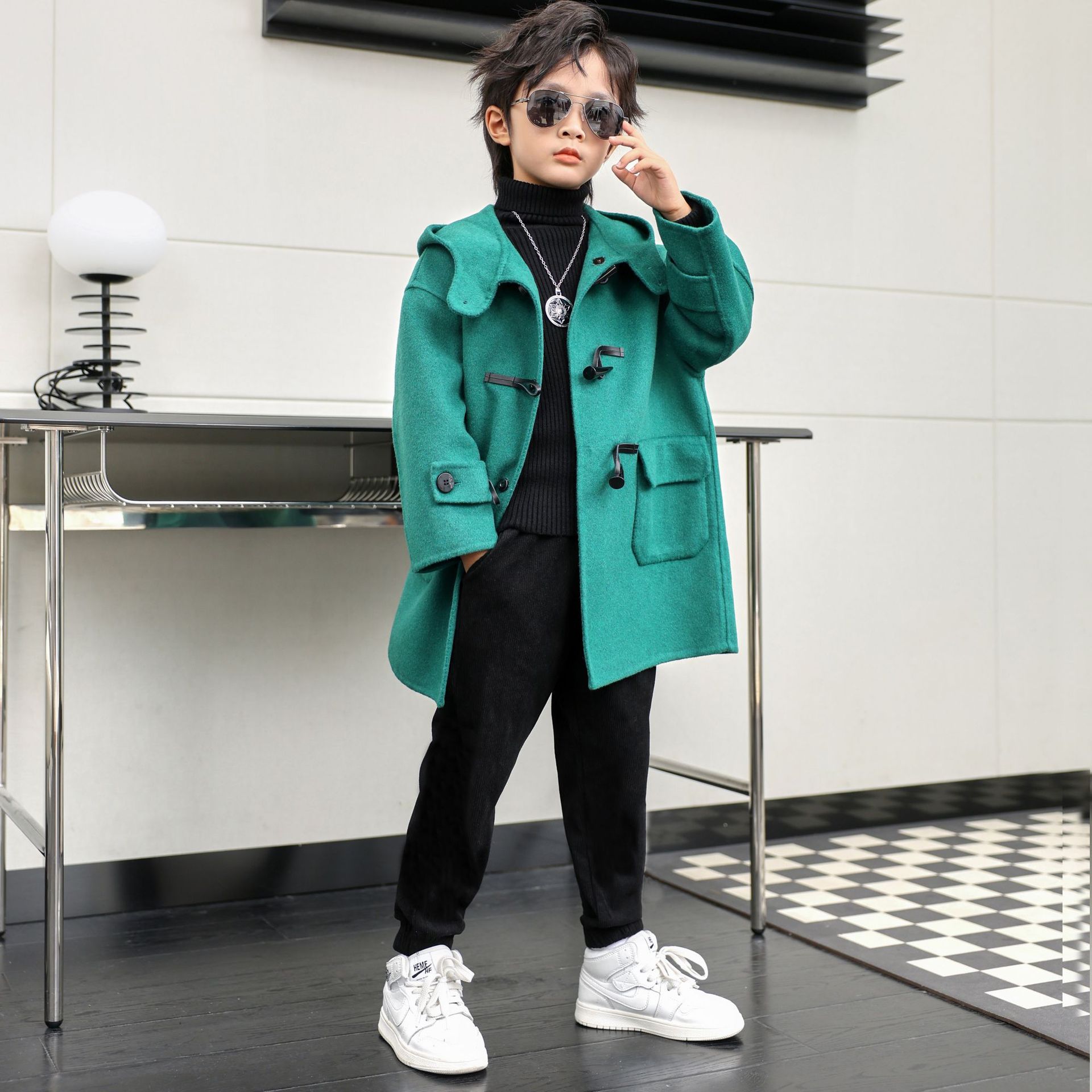 Children Winter Red Green Wool - Photography Jacket reseña y precio