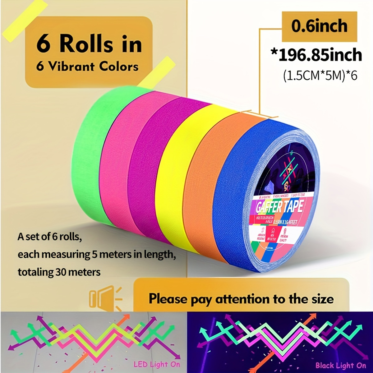 YITAPE 6PCS UV Blacklight Reac - Photography Dark Cloth reseña y precio