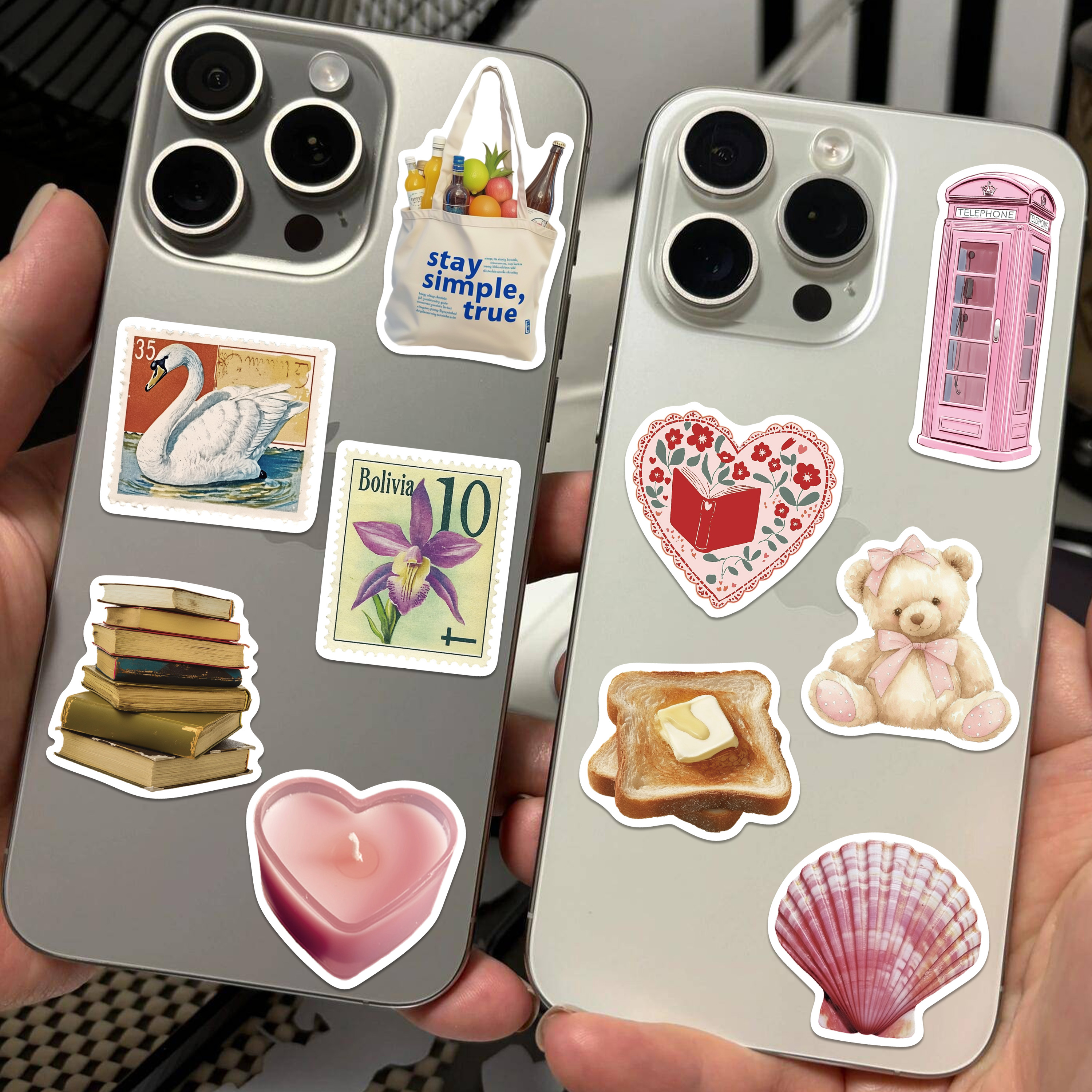 50pcs Pink Bow Sticker Fashion - Photography Magazine reseña y precio