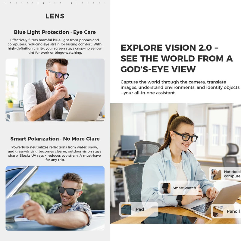 AI Smart Glasses M01 for Photo - Photography Translate reseña y precio