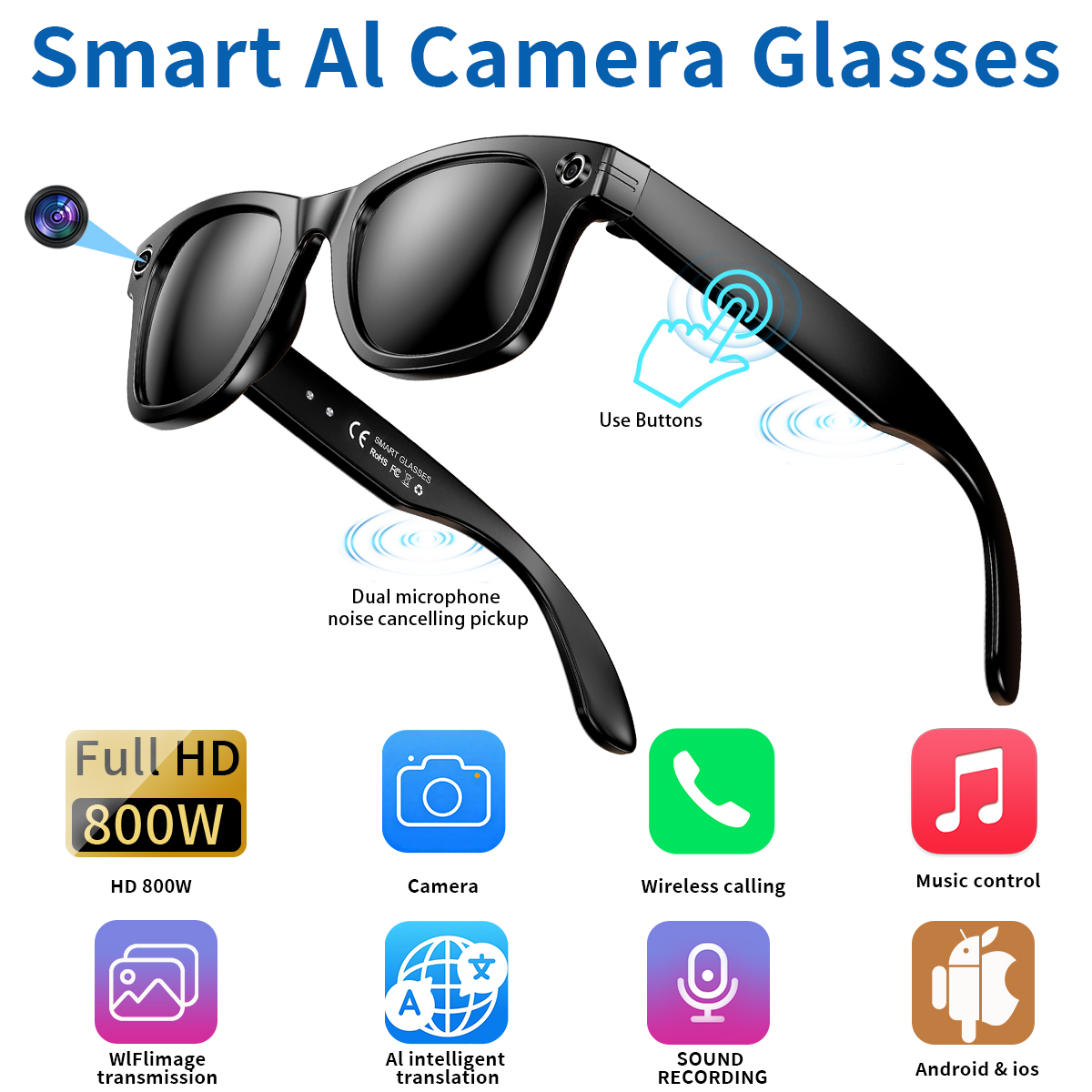 LIGE New Smart Sunglasses with - Photography Translate reseña y precio