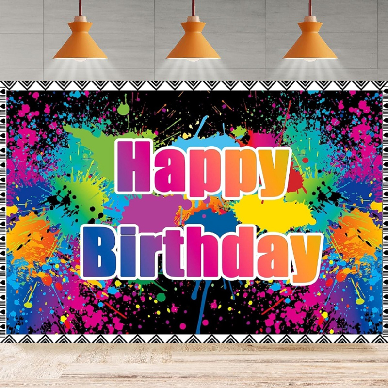 Neon Glow In The Dark Birthday - Photography Dark Cloth reseña y precio