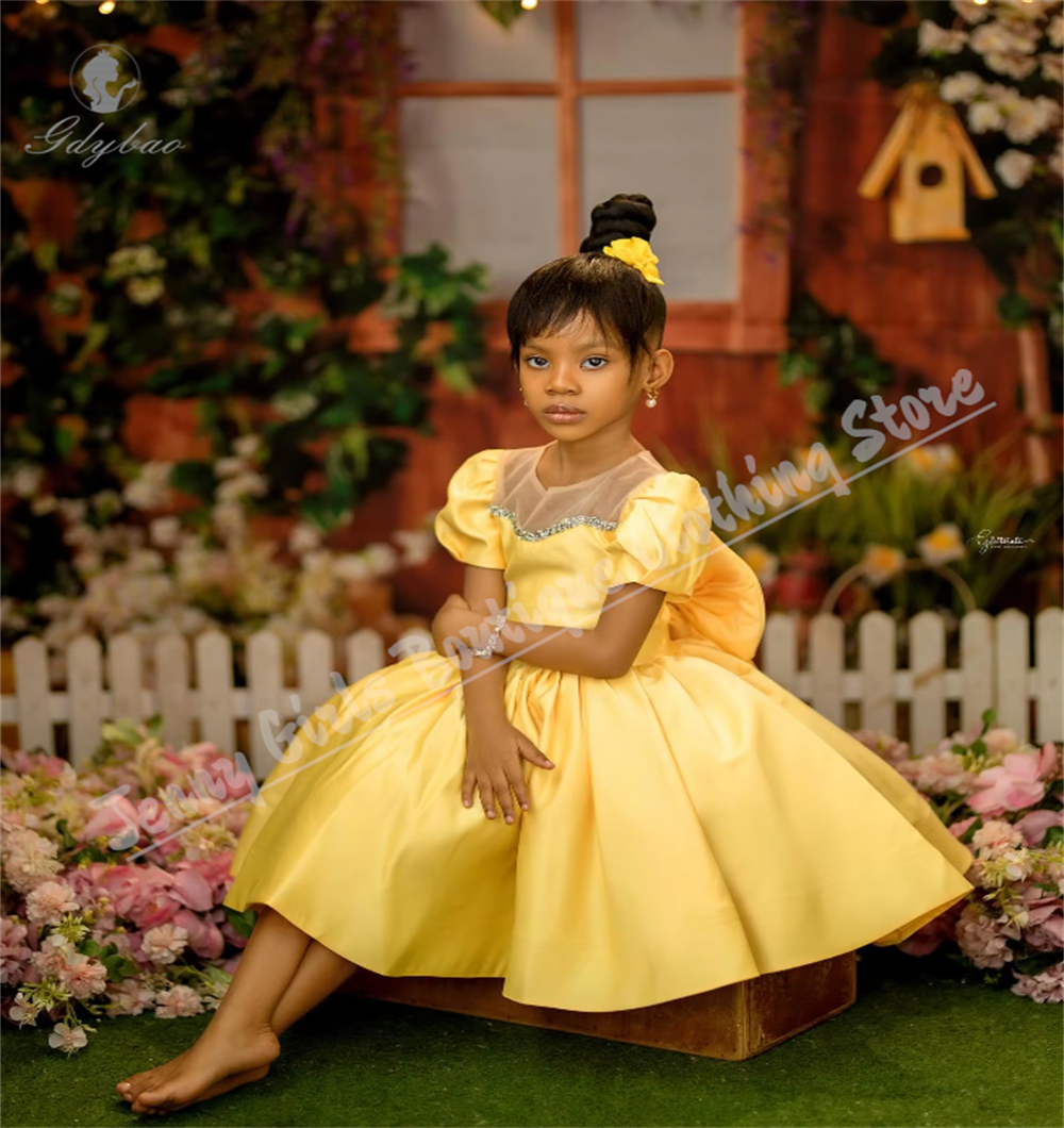 Flower Girl Dress Satin Knee-l - Photography Solo reseña y precio