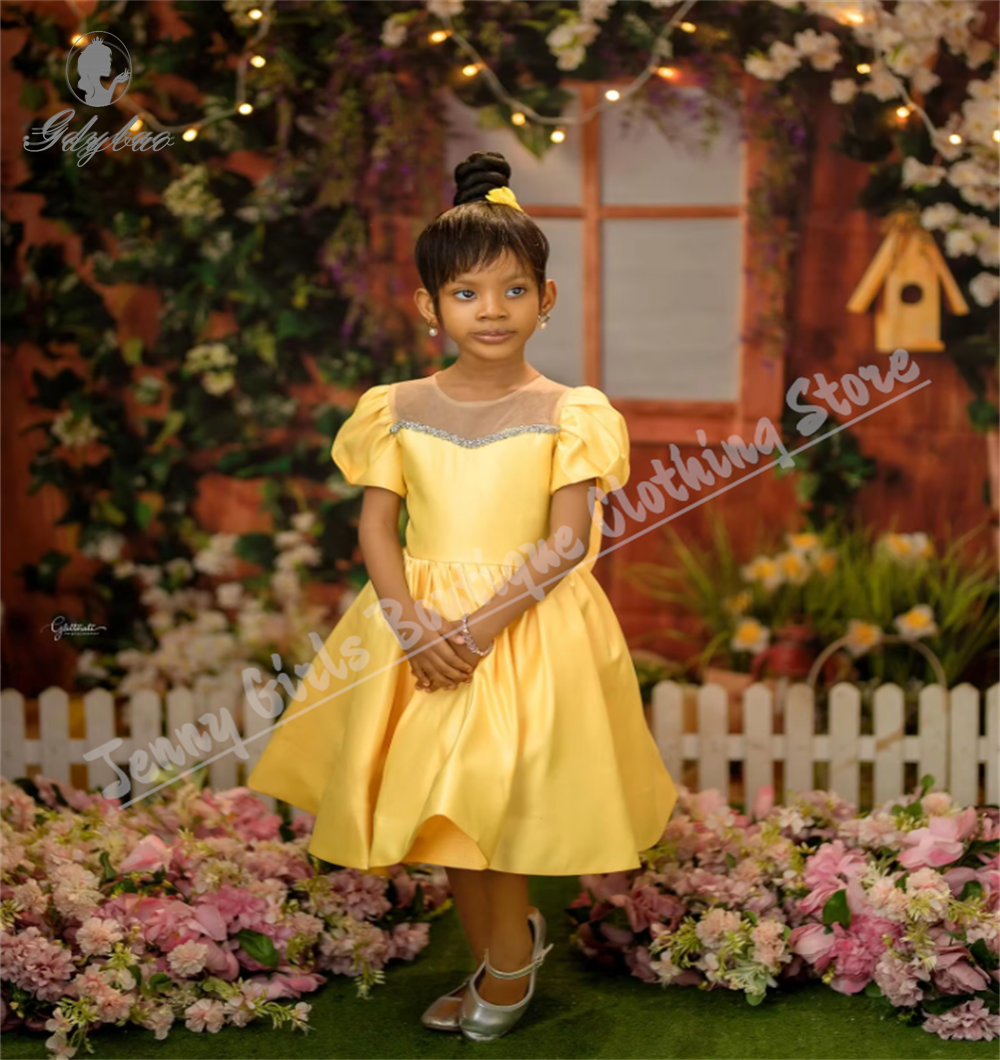 Flower Girl Dress Satin Knee-l - Photography Solo reseña y precio