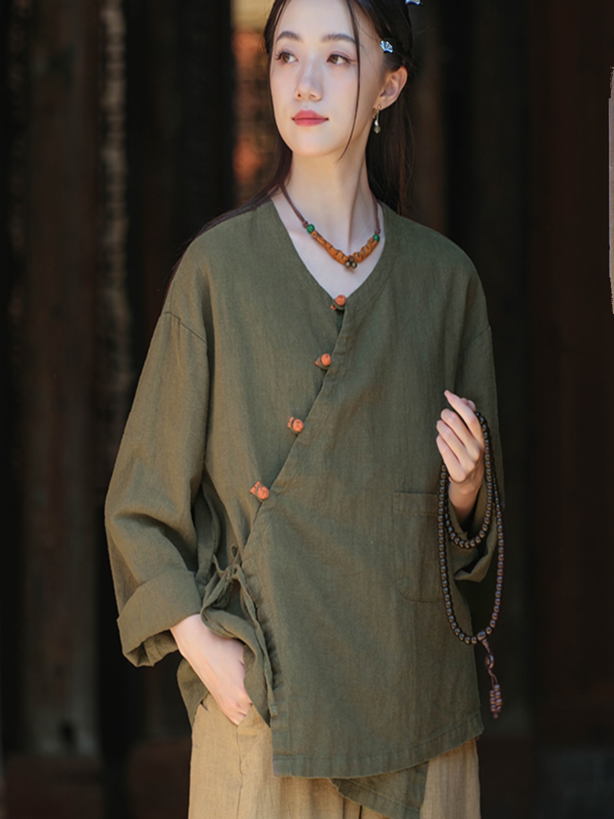 Retro Button up Cotton Linen S - Photography Jacket reseña y precio